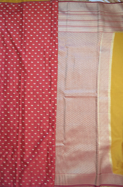 Mustard Georgette Banarasi Silk Saree