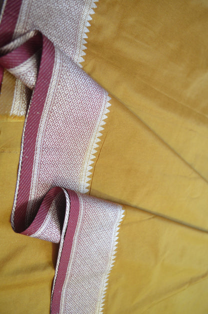 Mustard Georgette Banarasi Silk Saree