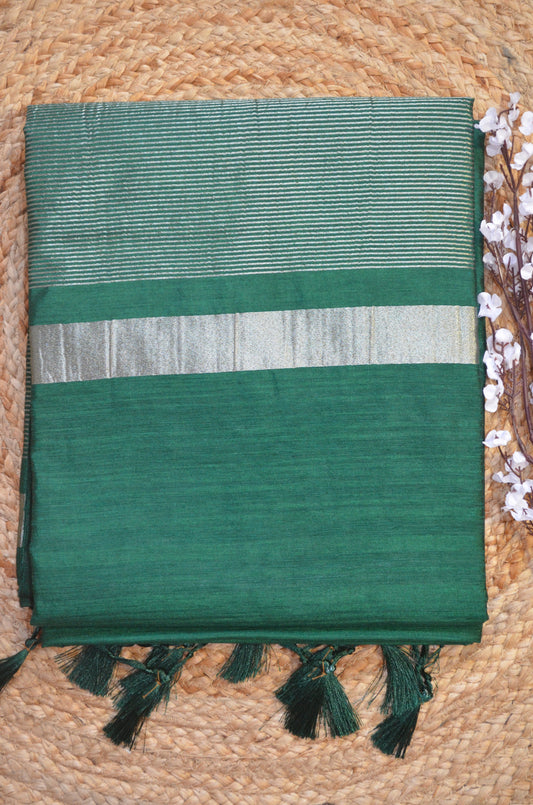 Bottle Green Contemporary Silk Saree
