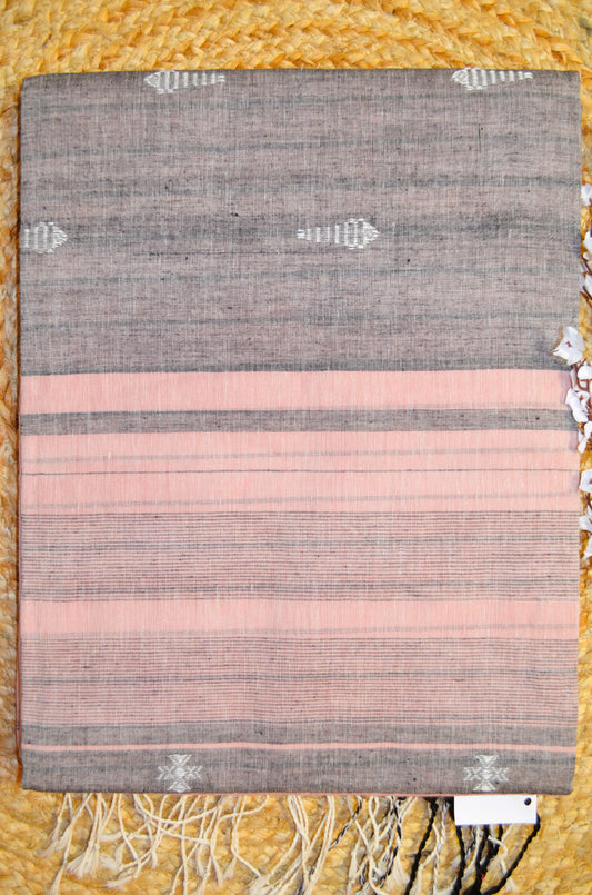 Mauve Buttery Mul Cotton Bengal Khadi Handloom Saree