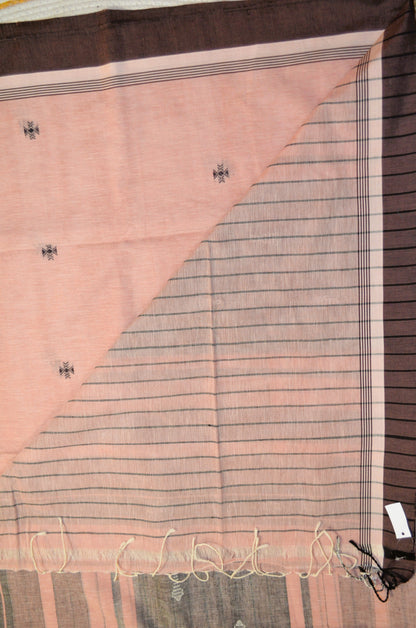 Mauve Buttery Mul Cotton Bengal Khadi Handloom Saree
