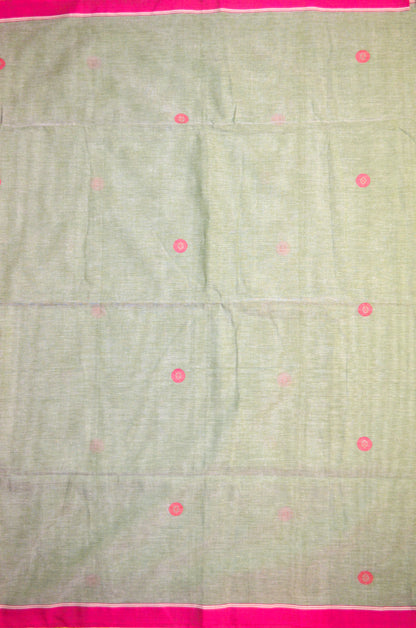 Grey Seafoam Buttery Mul Cotton Bengal Khadi Handloom Saree