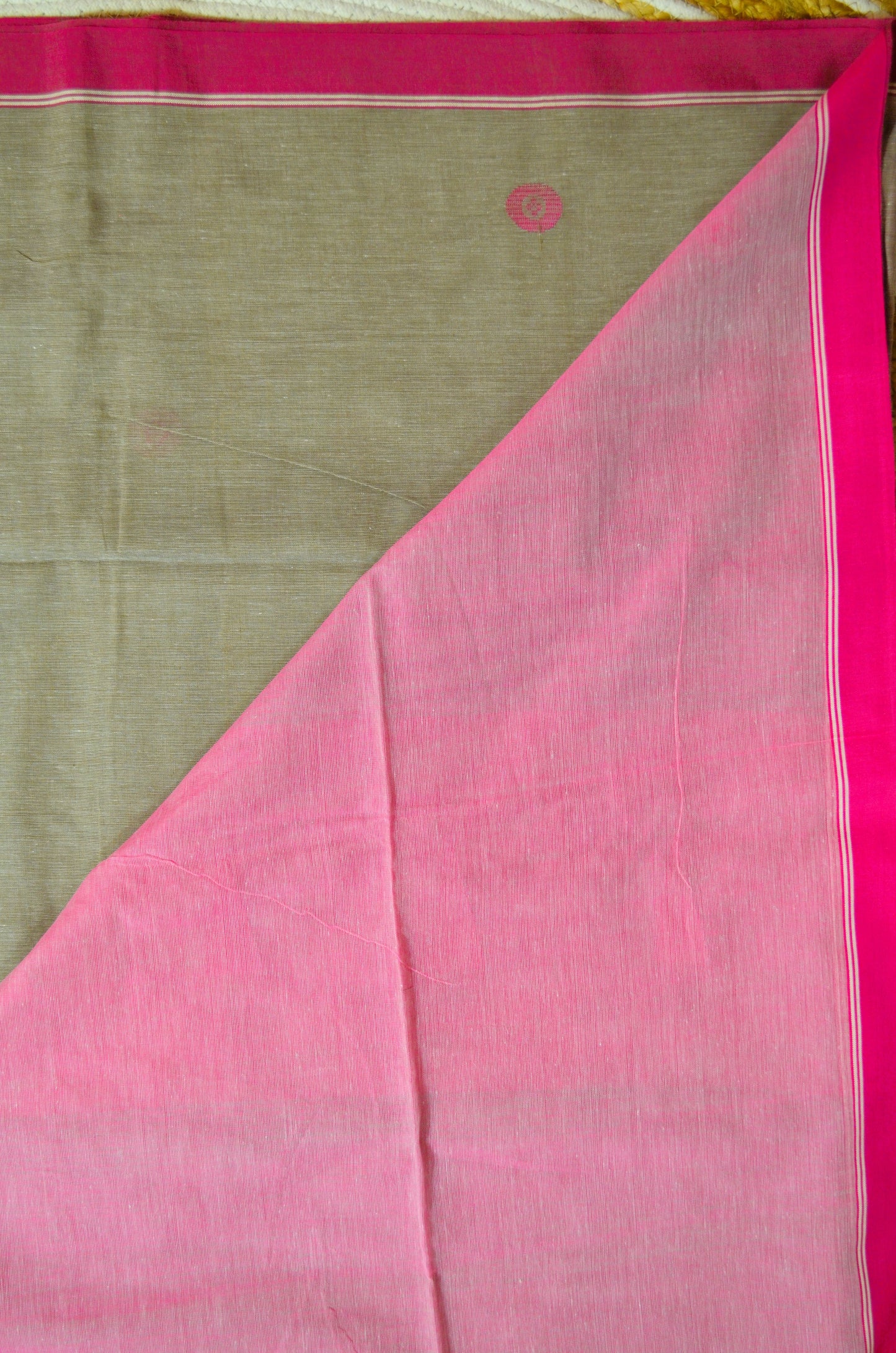 Dark Beige Buttery Mul Cotton Bengal Khadi Handloom Saree
