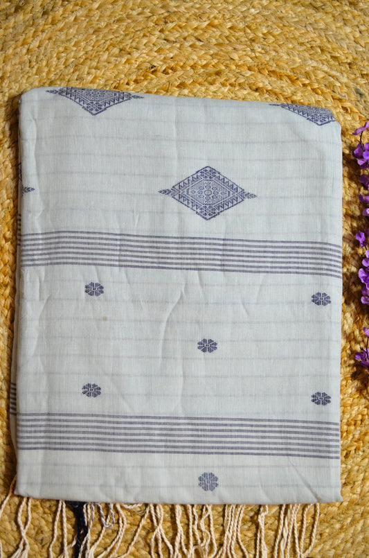 Light Pista Buttery Mul Cotton Bengal Muslin Handloom Saree