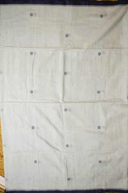 Light Pista Buttery Mul Cotton Bengal Muslin Handloom Saree