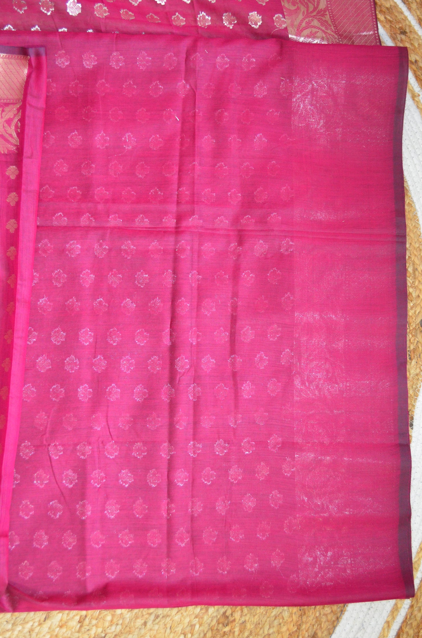 Dark Magenta Zari Work Banarasi Silk Saree