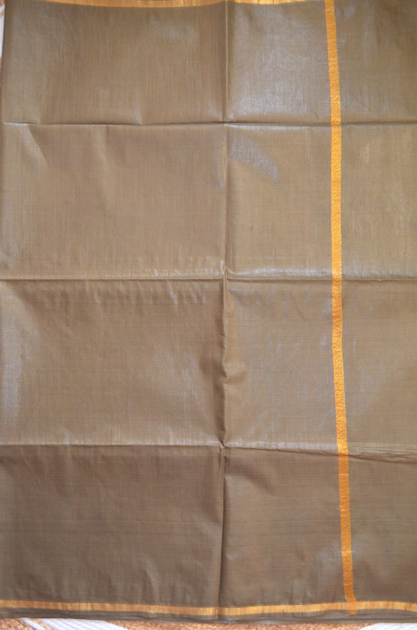 Olive Shibori Vegan Silk Handloom Saree