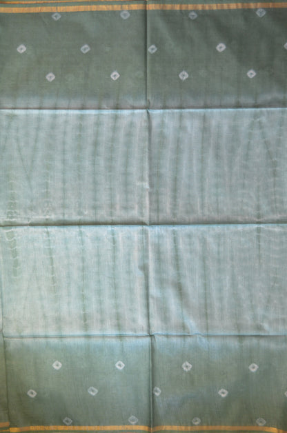 Bottle Green Shibori Vegan Silk Handloom Saree