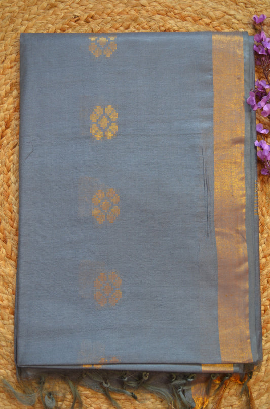 Bollywood Beauties - Steel Grey, Soft Vegan Silk Saree
