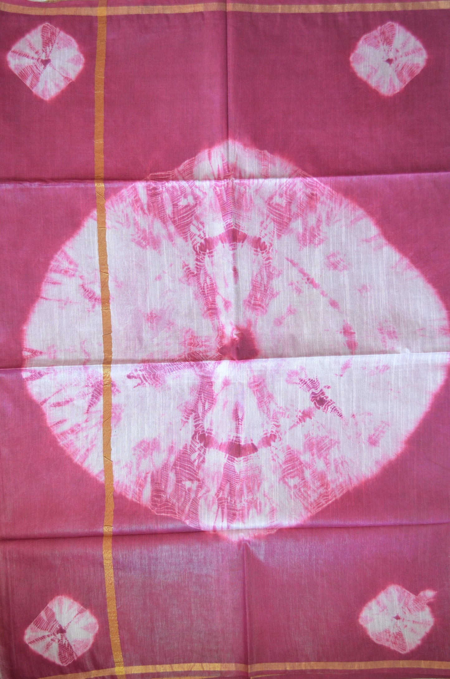 Wine Magenta Shibori Vegan Silk Handloom Saree