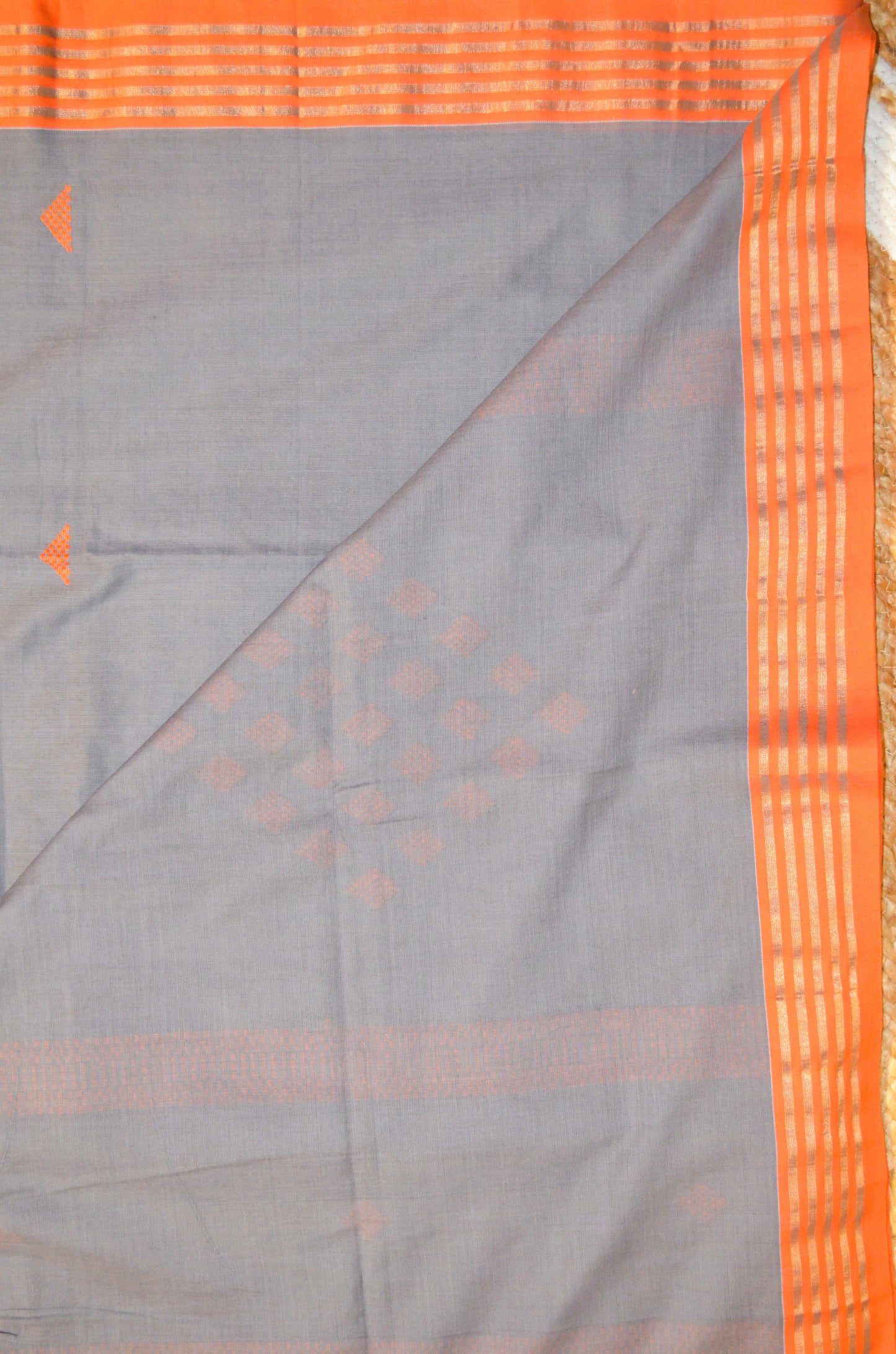Steel Buttery Mul Cotton Bengal Muslin Handloom Saree
