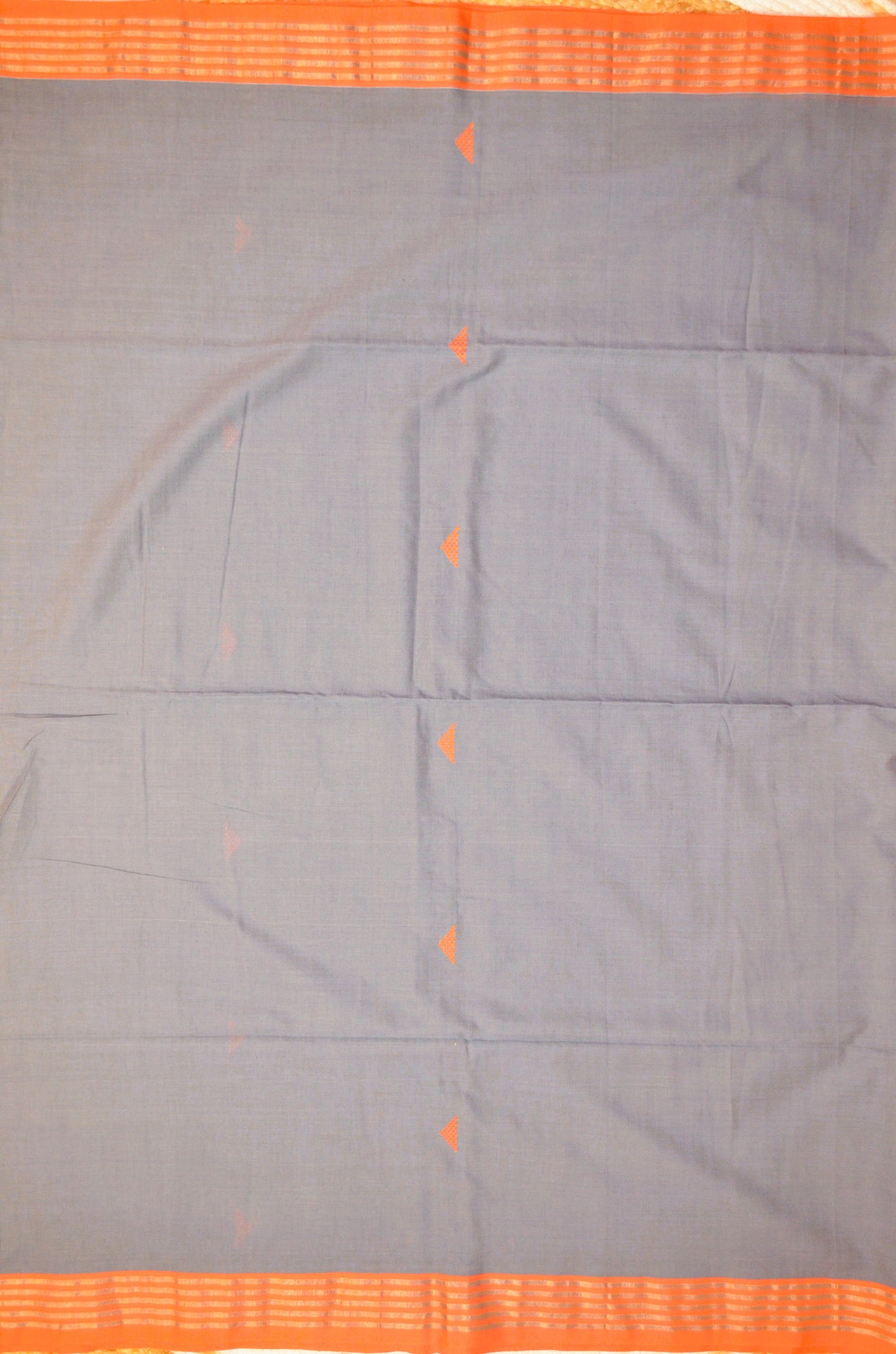 Steel Buttery Mul Cotton Bengal Muslin Handloom Saree