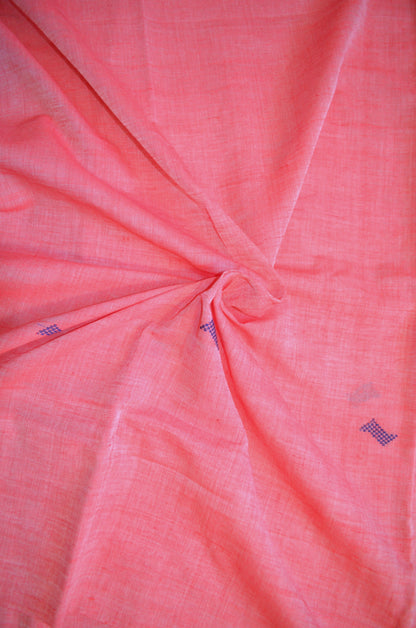 Red Buttery Mul Cotton Bengal Muslin Handloom Saree