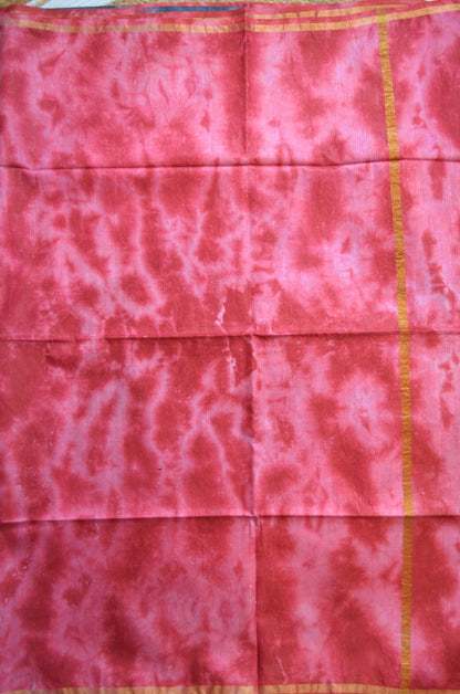 Black Magenta Shibori Vegan Silk Handloom Saree
