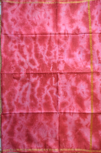 Black Magenta Shibori Vegan Silk Handloom Saree