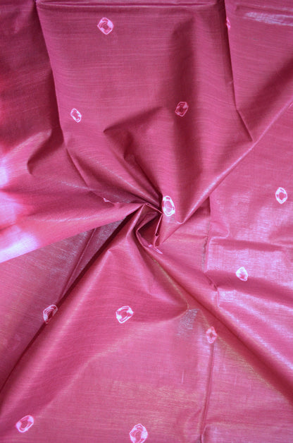 Maroon Shibori Vegan Silk Handloom Saree