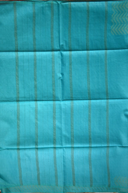 Teal Contemporary Vegan Silk Handloom Saree