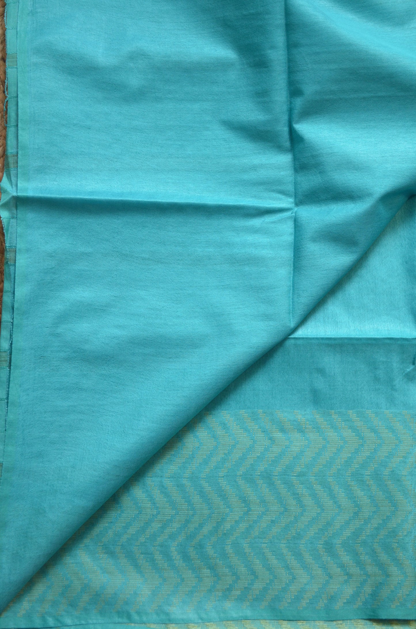 Teal Contemporary Vegan Silk Handloom Saree