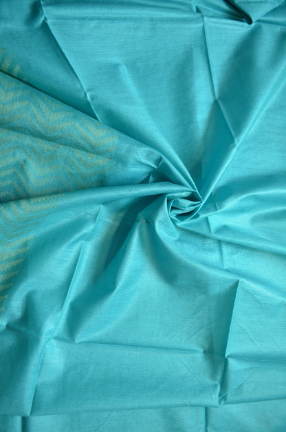 Teal Contemporary Vegan Silk Handloom Saree