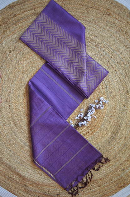 Purple Contemporary Vegan Silk Handloom Saree