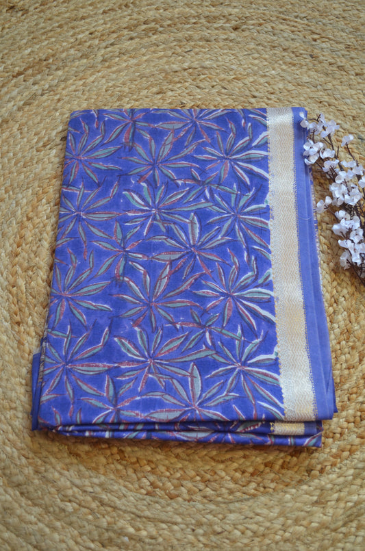 Violet Maheshwari Block Print Vegan Silk Handloom Saree
