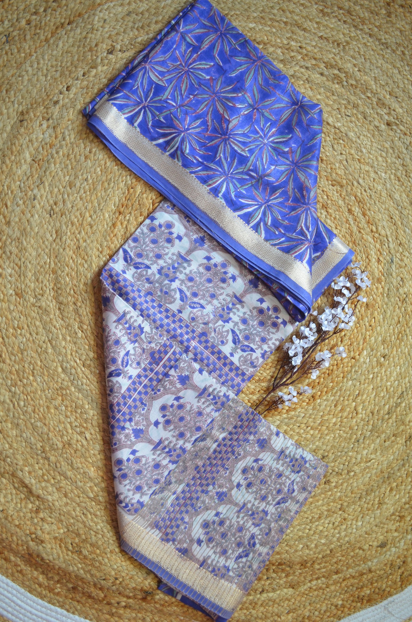Violet Maheshwari Block Print Vegan Silk Handloom Saree