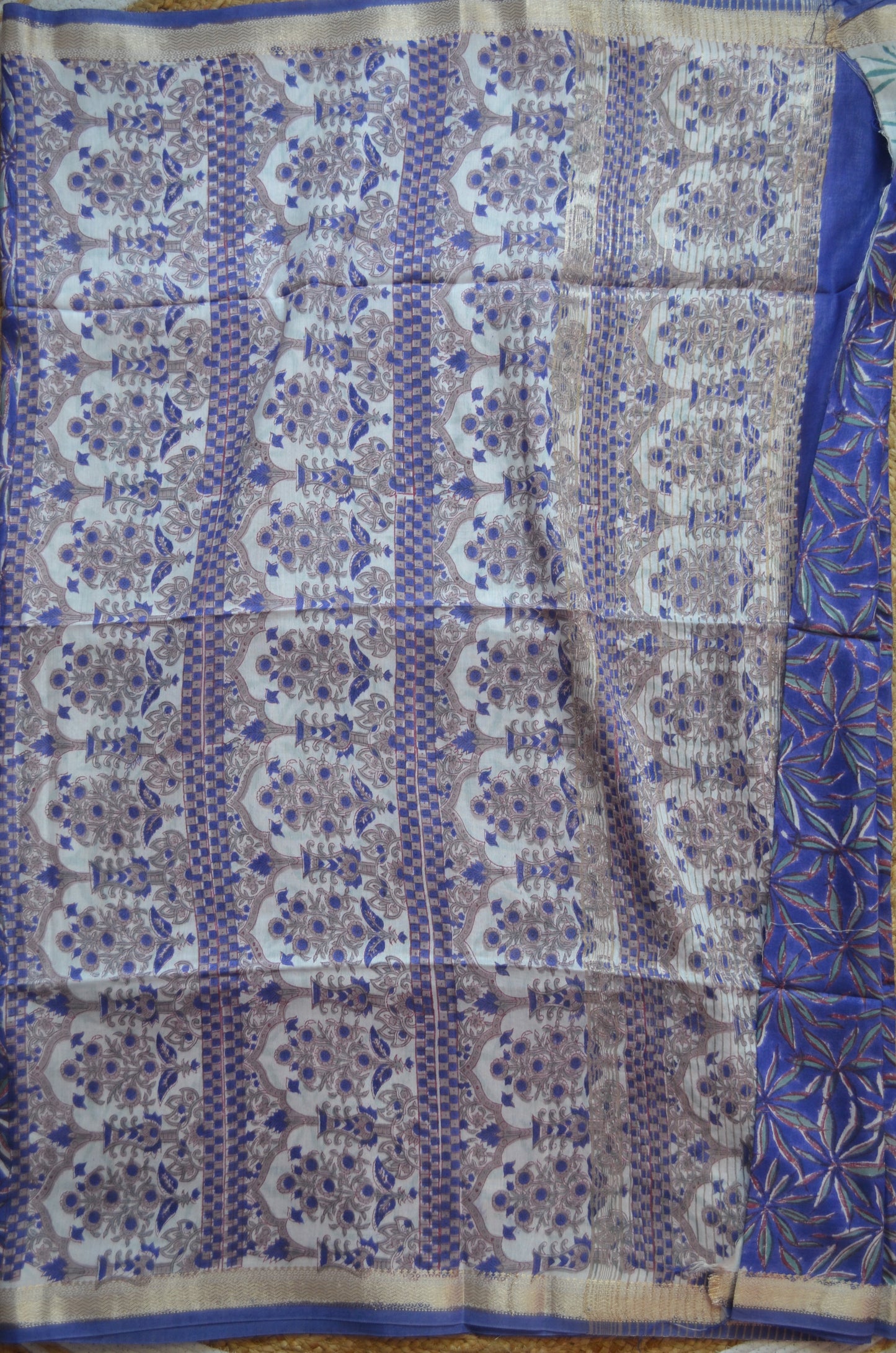 Violet Maheshwari Block Print Vegan Silk Handloom Saree