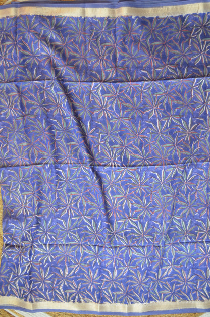 Violet Maheshwari Block Print Vegan Silk Handloom Saree