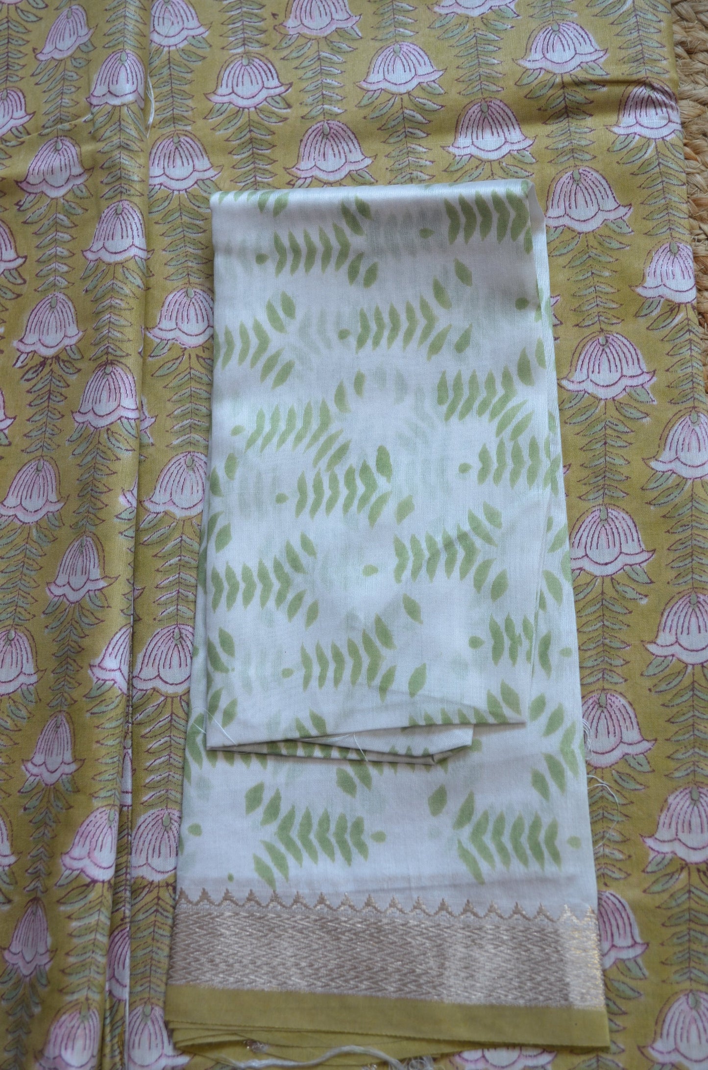Olive Maheshwari Block Print Vegan Silk Handloom Saree