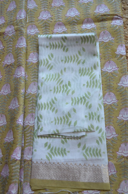 Olive Maheshwari Block Print Vegan Silk Handloom Saree
