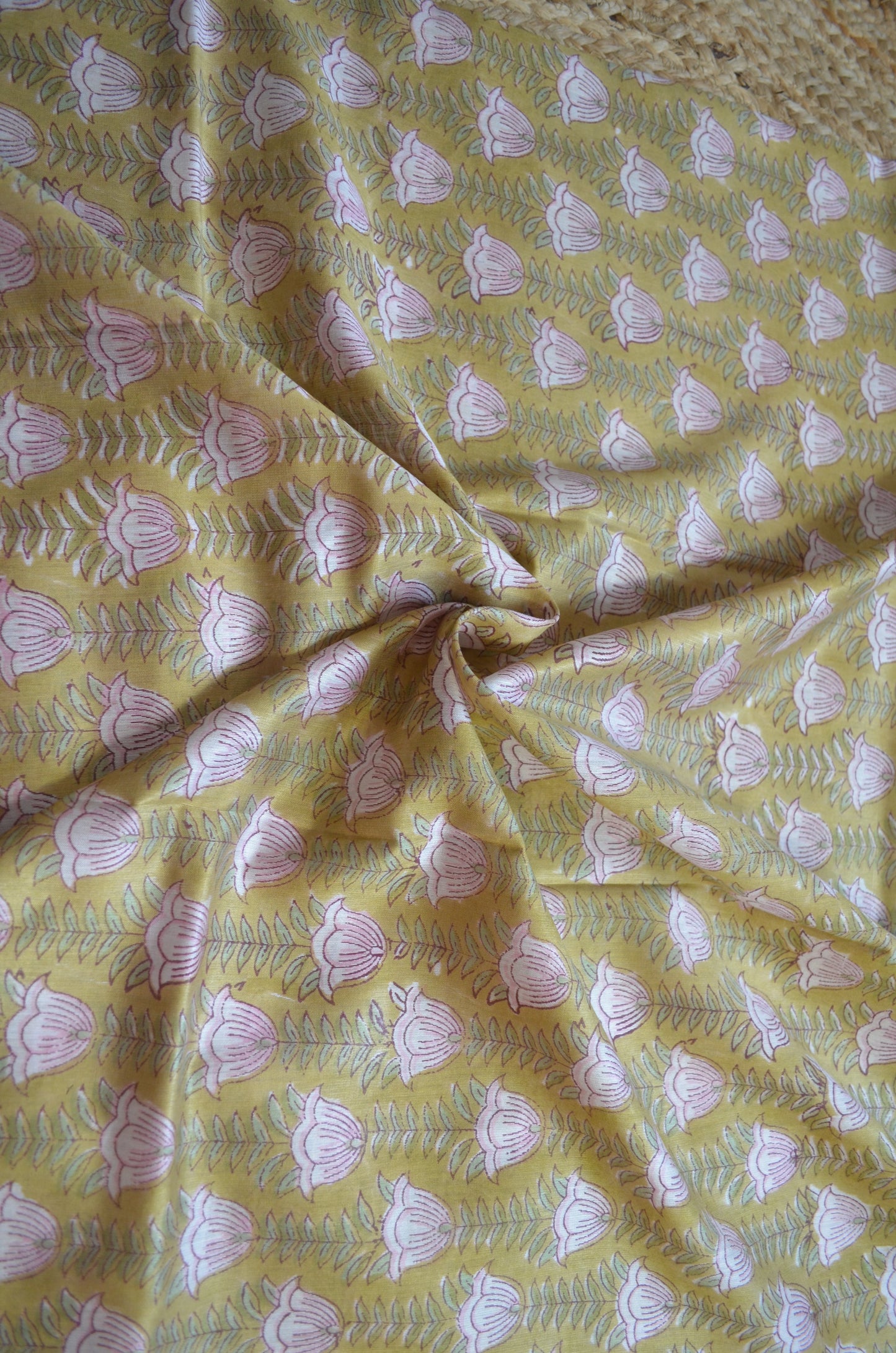 Olive Maheshwari Block Print Vegan Silk Handloom Saree