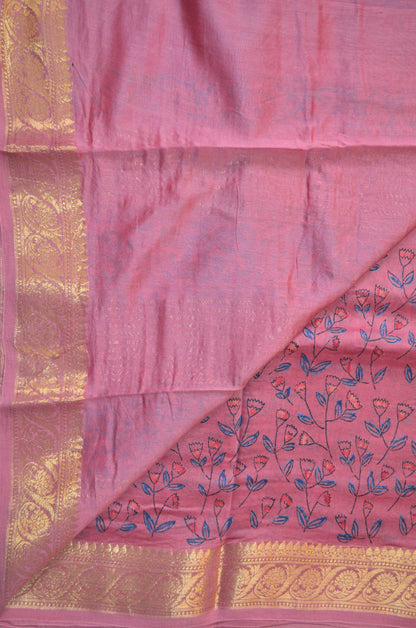 Rouge Kalamkari Vegan Silk Handloom Saree