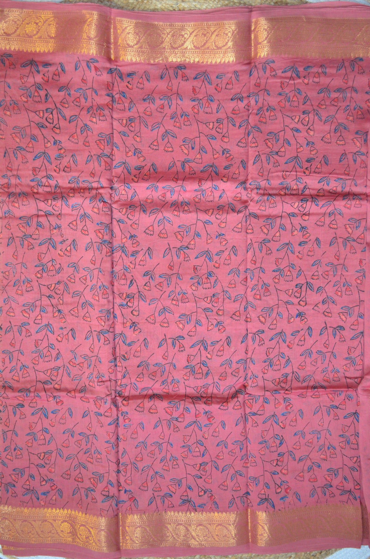 Rouge Kalamkari Vegan Silk Handloom Saree