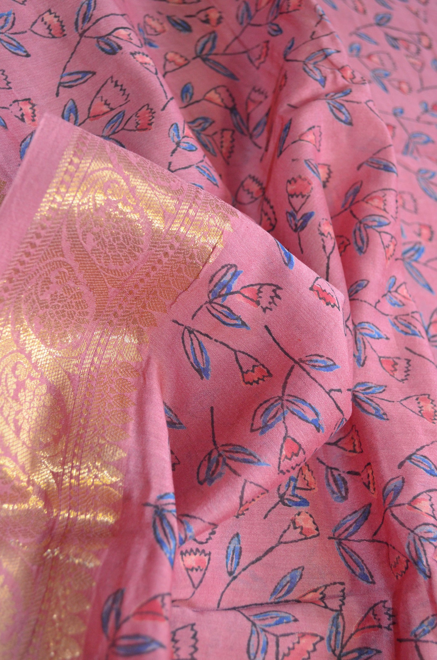 Rouge Kalamkari Vegan Silk Handloom Saree