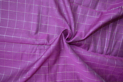 Purple Mangalagiri Checks Cotton Silk Handloom Saree