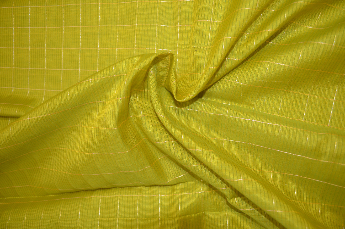 Lemon Mangalagiri Checks Cotton Silk Handloom Saree