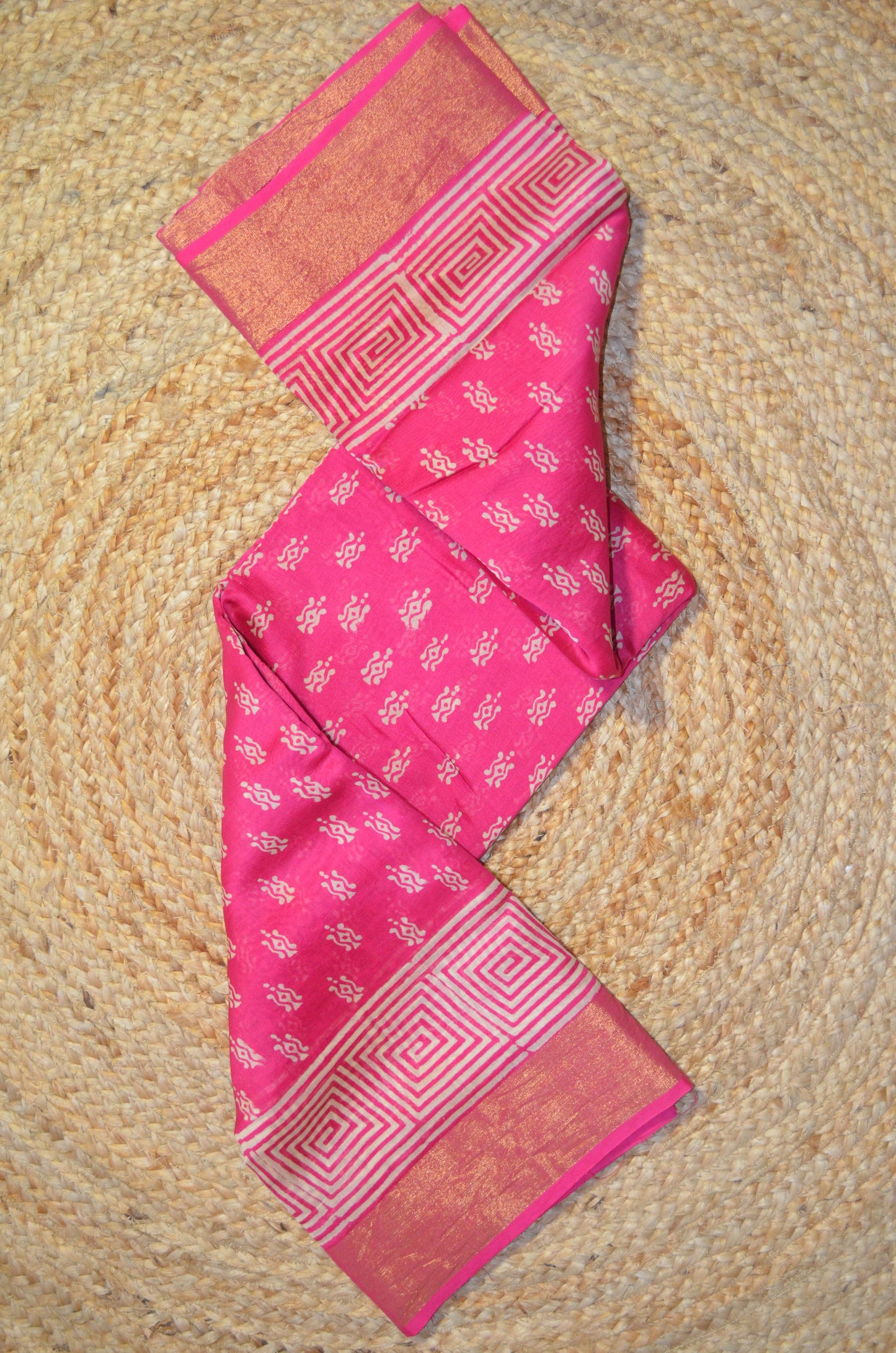 Magenta Bapta Cotton Silk Handloom Saree