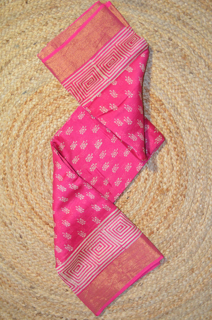 Magenta Bapta Cotton Silk Handloom Saree