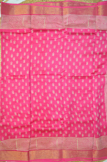 Magenta Bapta Cotton Silk Handloom Saree