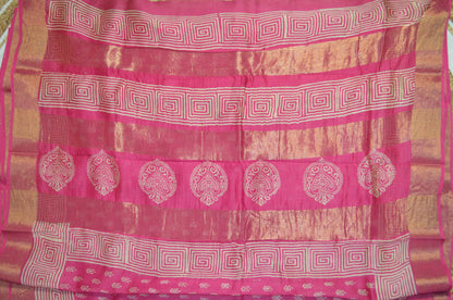 Magenta Bapta Cotton Silk Handloom Saree