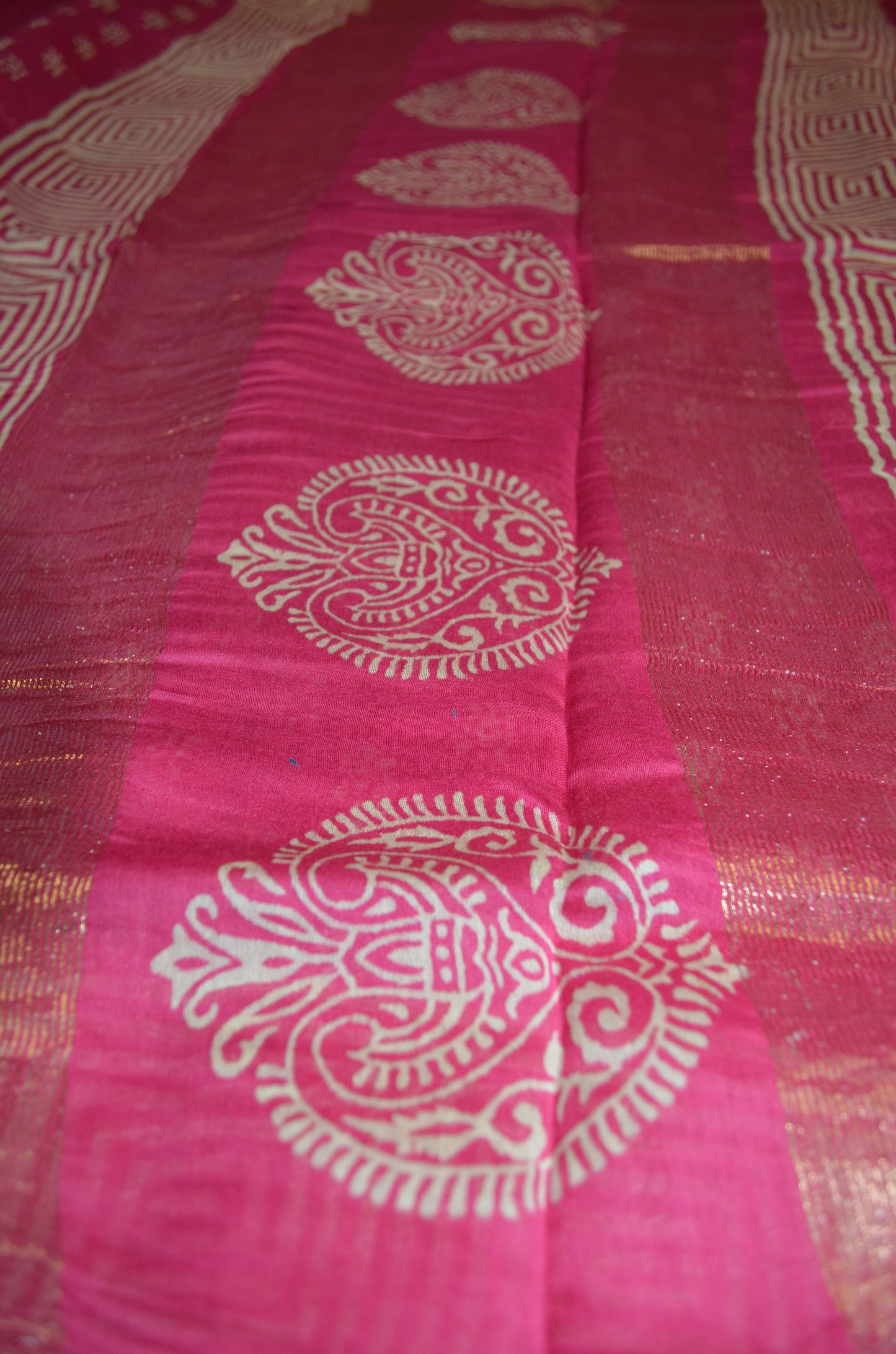 Magenta Bapta Cotton Silk Handloom Saree