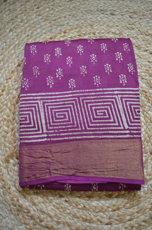 Purple Bapta Cotton Silk Handloom Saree