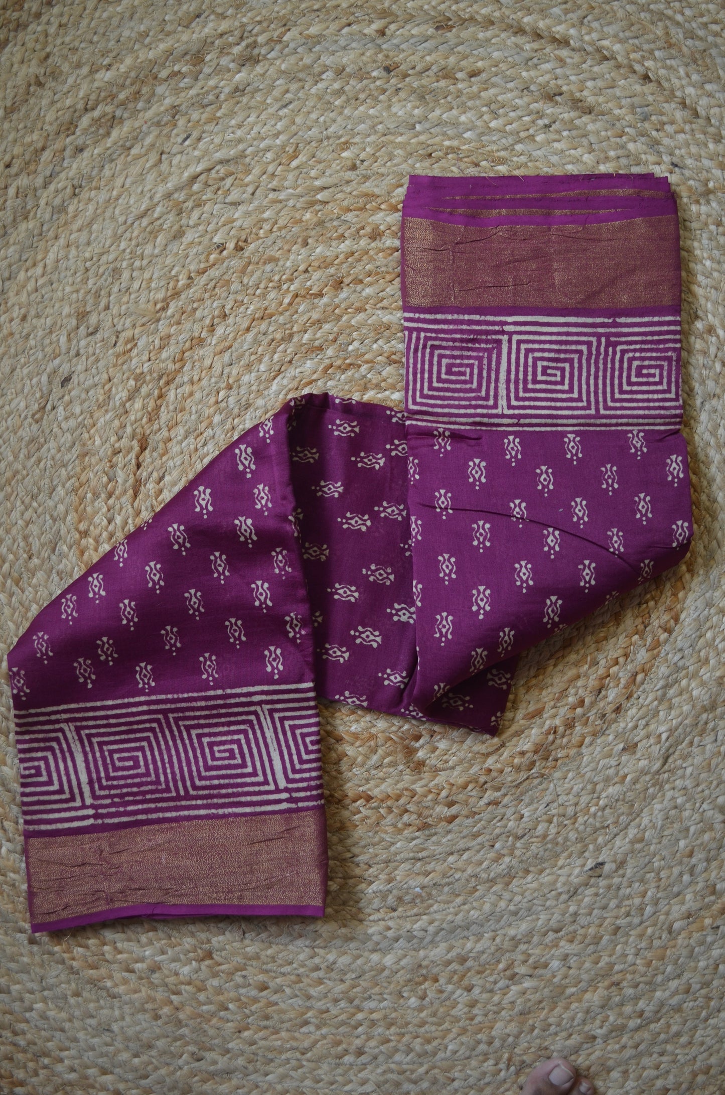 Purple Bapta Cotton Silk Handloom Saree