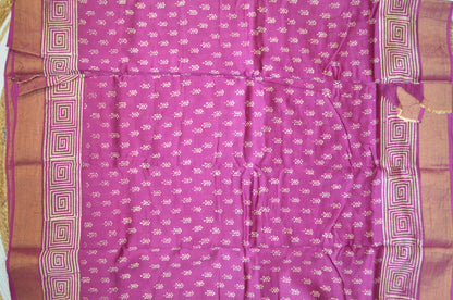 Purple Bapta Cotton Silk Handloom Saree