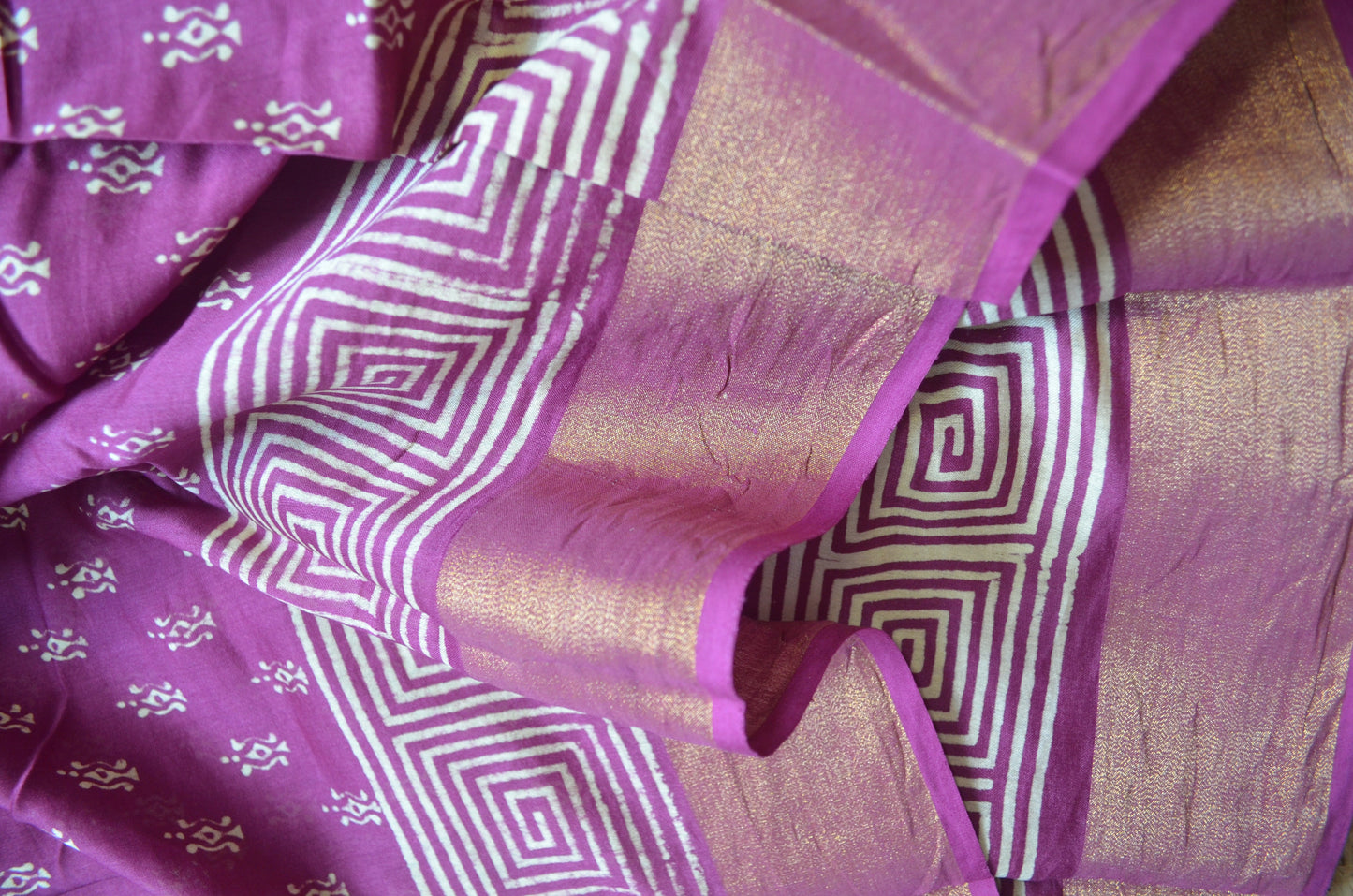 Purple Bapta Cotton Silk Handloom Saree