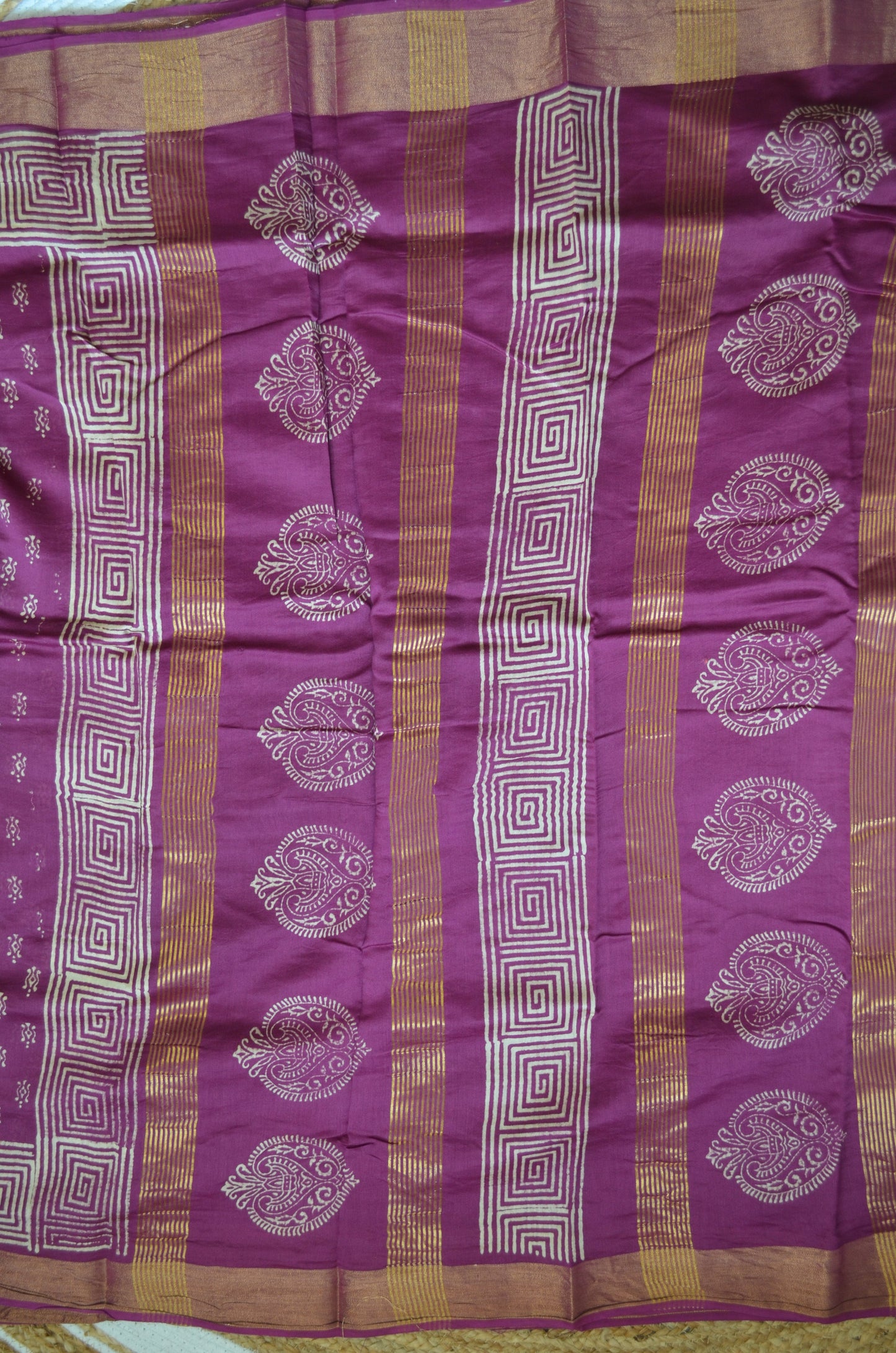 Purple Bapta Cotton Silk Handloom Saree