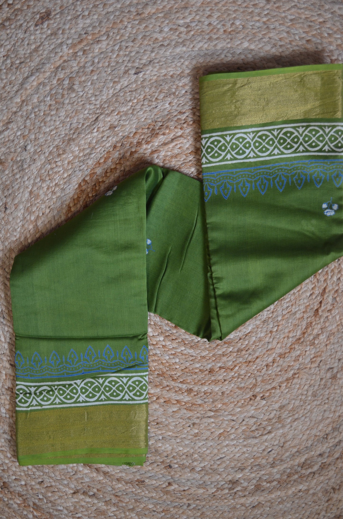 Mehndi Bapta Cotton Silk Handloom Saree