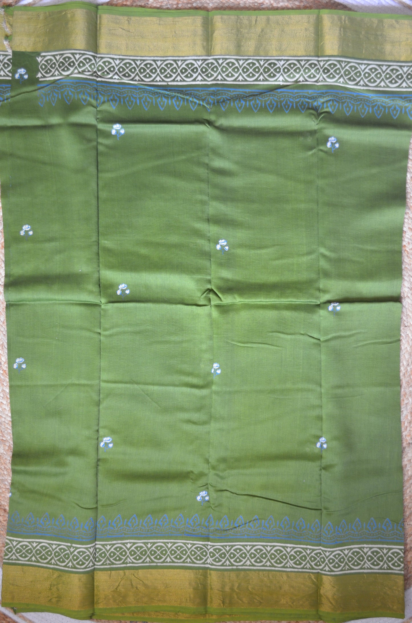 Mehndi Bapta Cotton Silk Handloom Saree