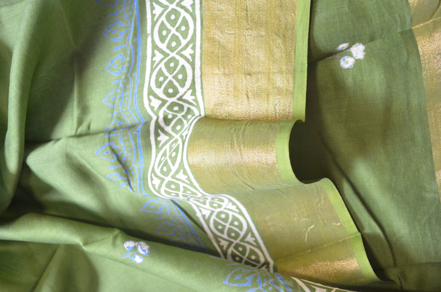 Mehndi Bapta Cotton Silk Handloom Saree