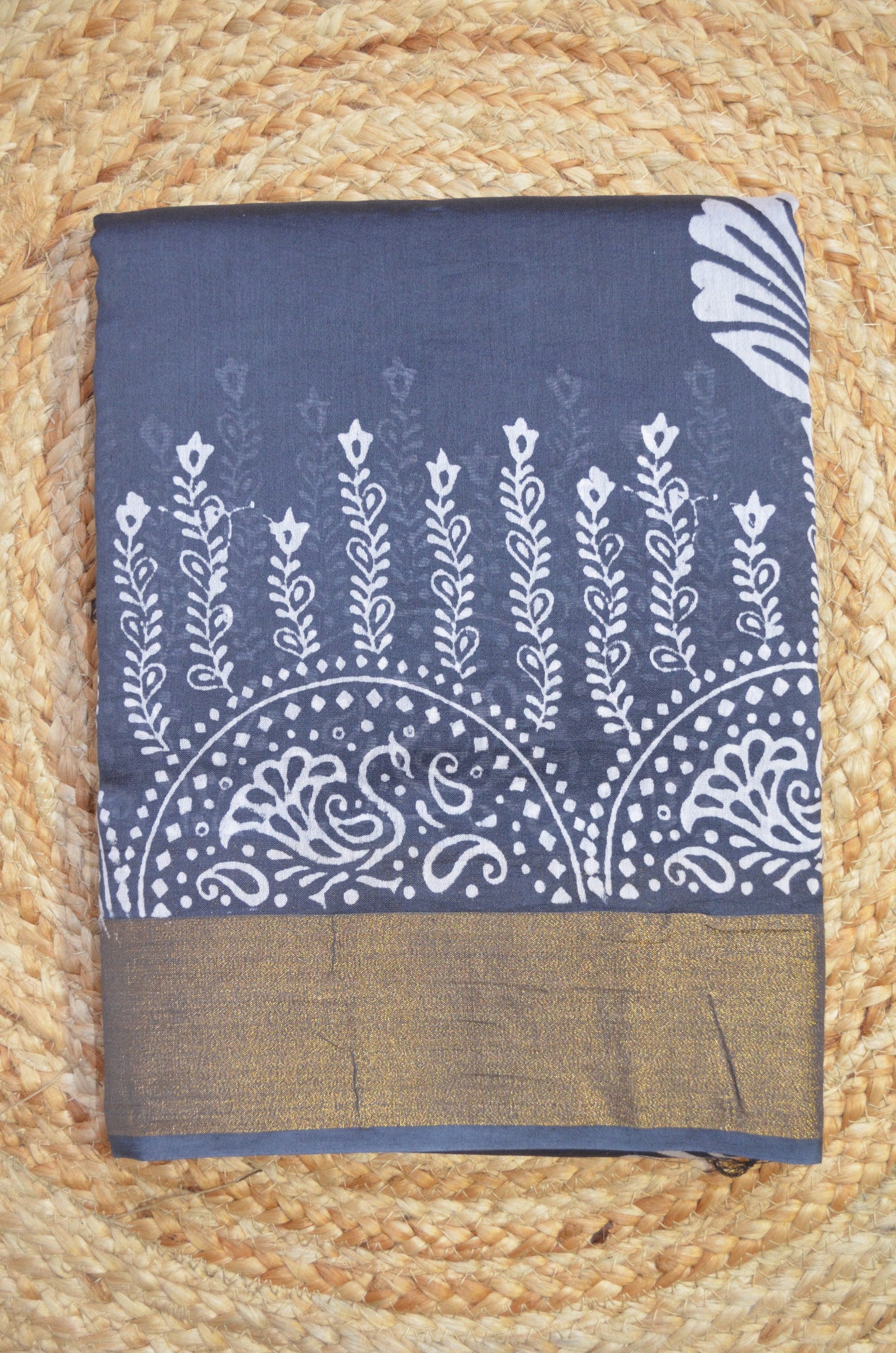 Steel Bapta Cotton Silk Handloom Saree